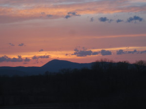 Mount Blue again, with yummy layered sunset colors, around 8 PM in early May 2014.